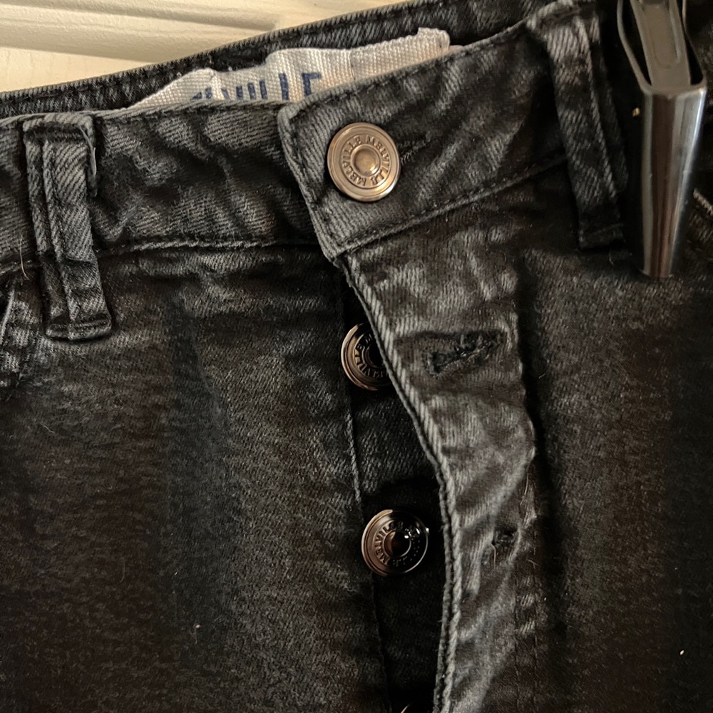 Melville distressed high rise Italian denim jeans